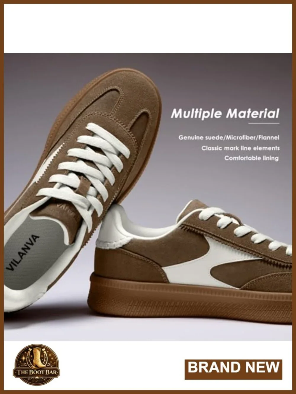 Women's Genuine Suede Fashion Sneakers Casual Retro Lace-Up Gum Sole Walking